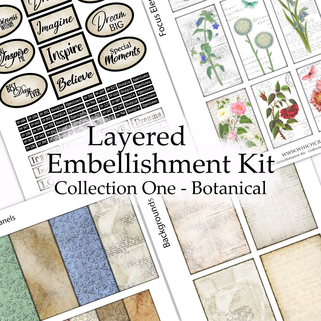Layered Embellishment Kit - Collection One - Botanical - DI-10078 - Digital Download