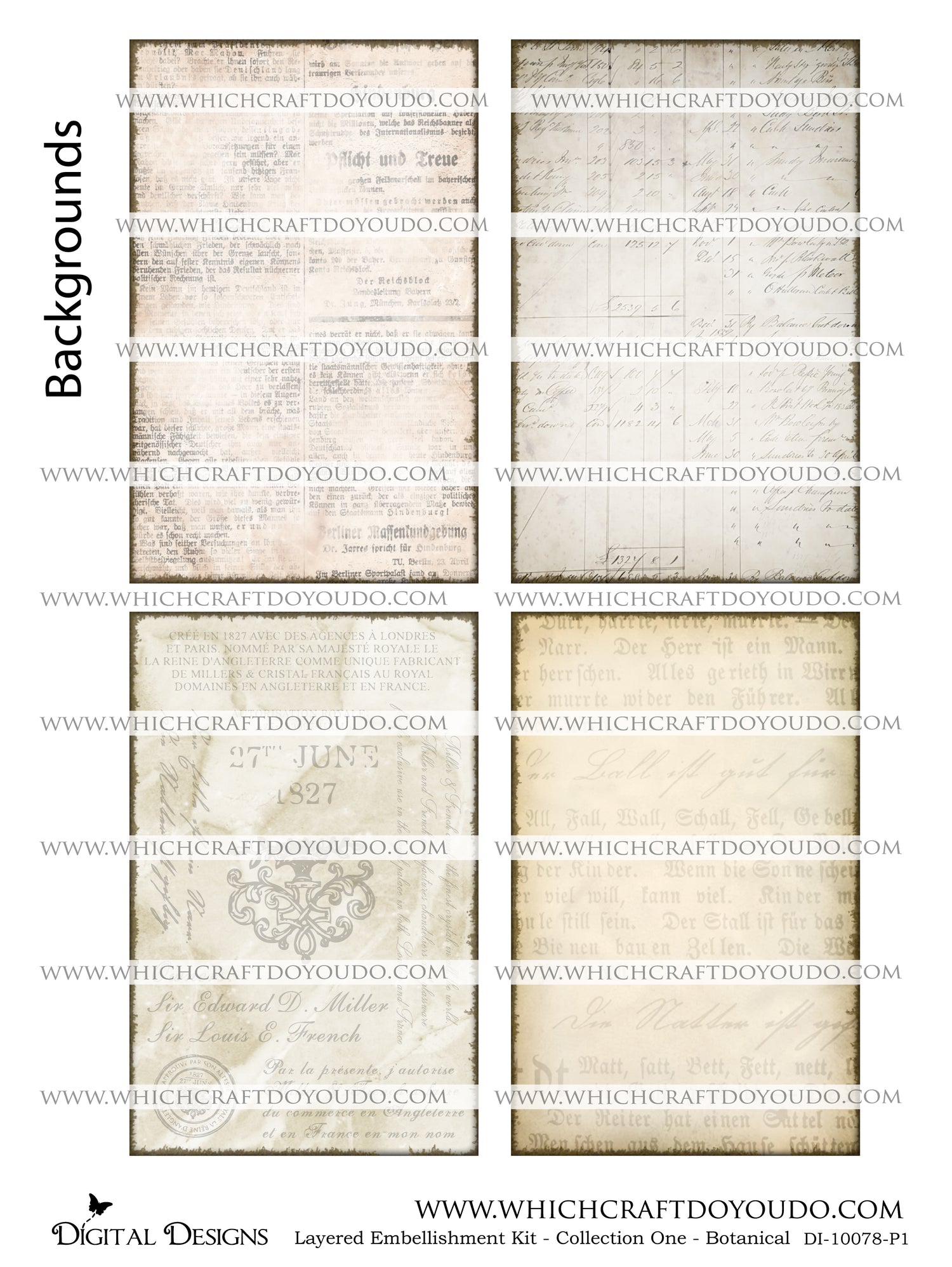 Layered Embellishment Kit - Collection One - Botanical - DI-10078 - Digital Download