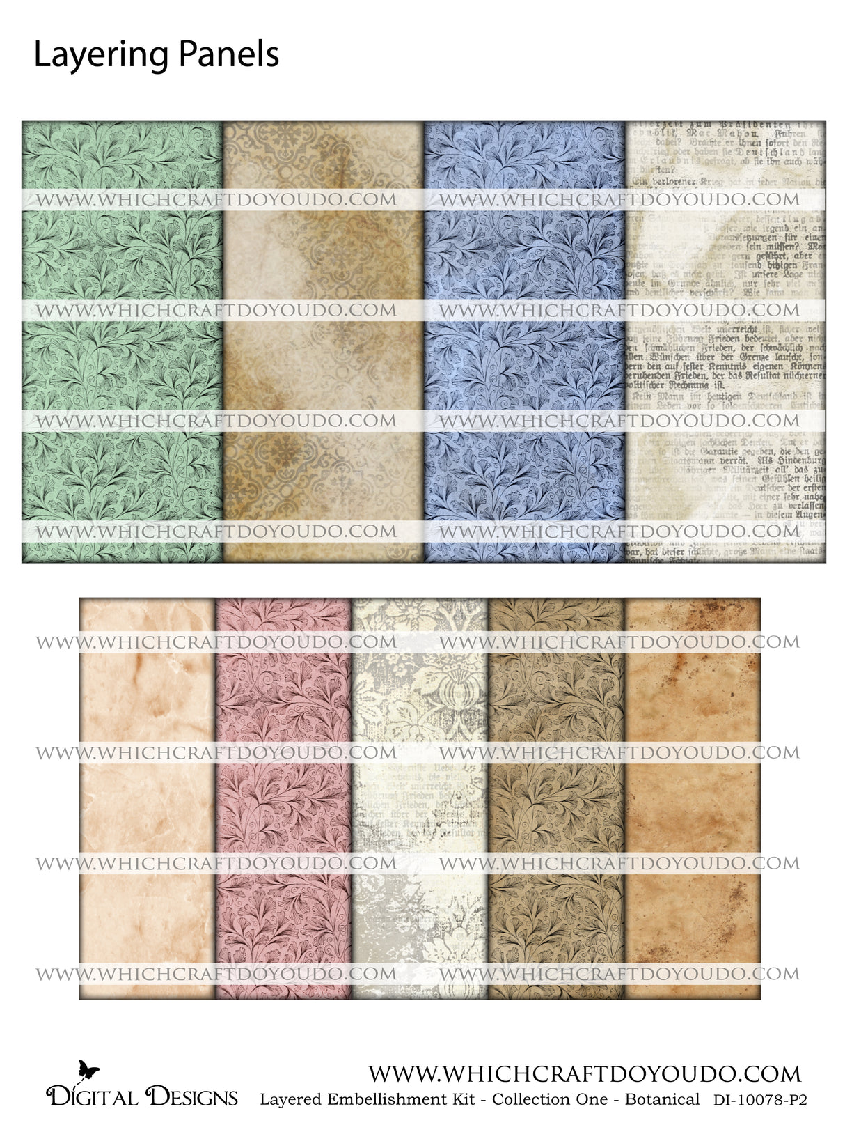 Layered Embellishment Kit - Collection One - Botanical - DI-10078 - Digital Download