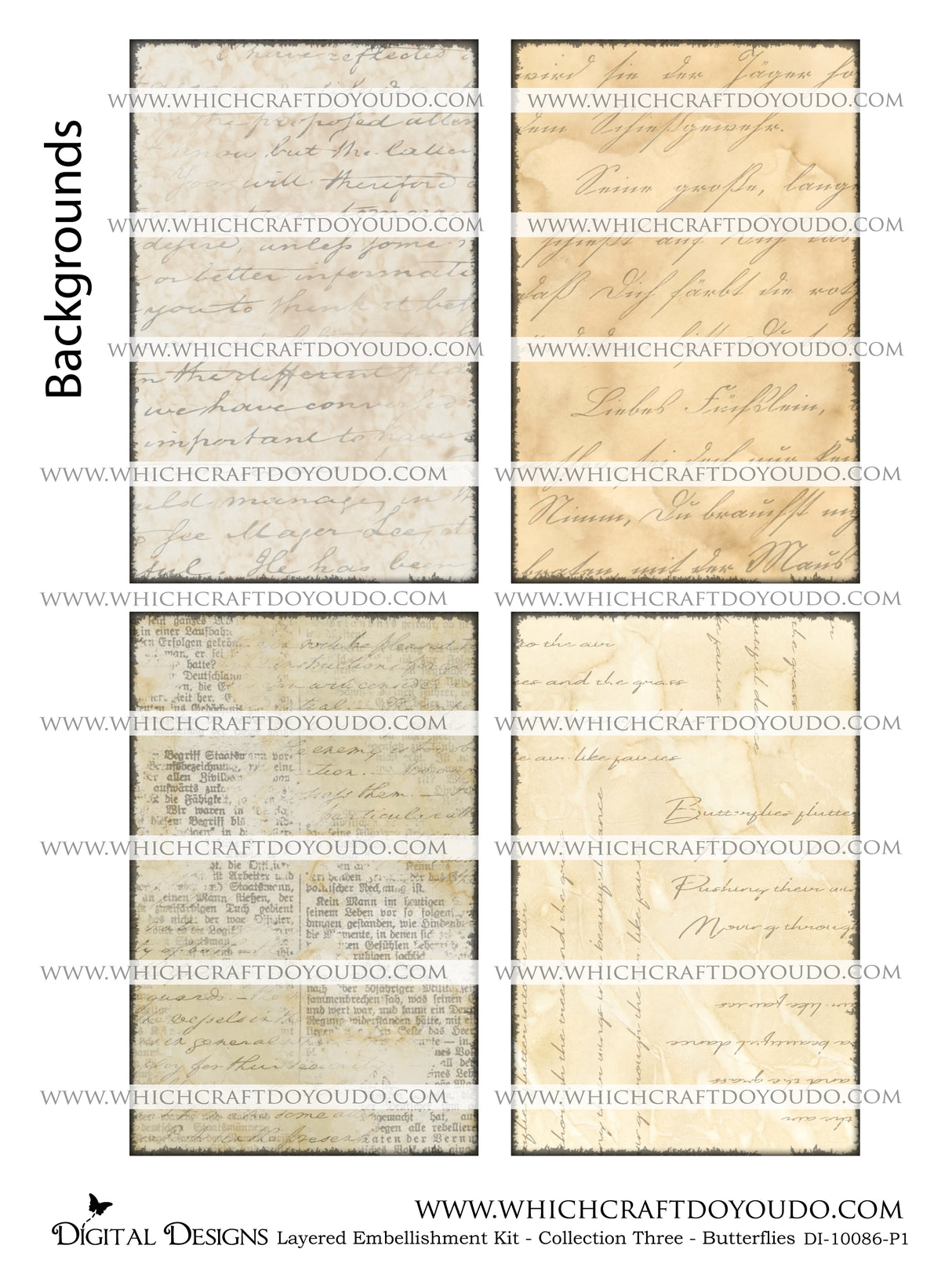 Layered Embellishment Kit - Collection Three - Butterflies - DI-10086 - Digital Download