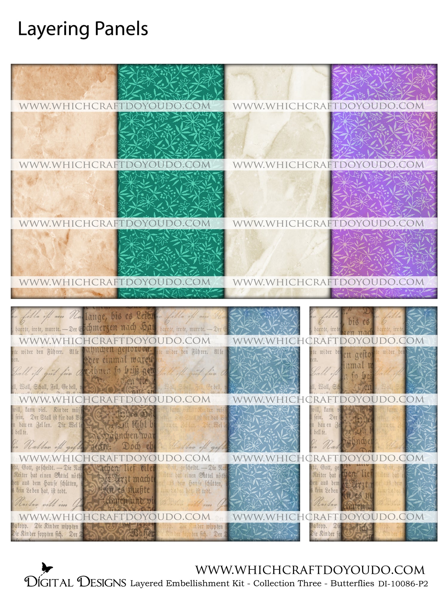 Layered Embellishment Kit - Collection Three - Butterflies - DI-10086 - Digital Download