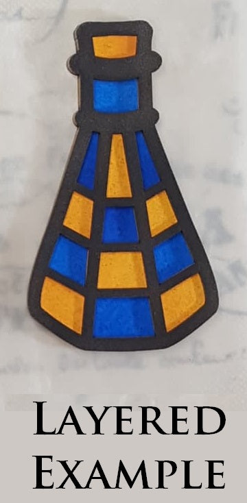 Bottle Set - B - Large - Layering Set - White Chipboard