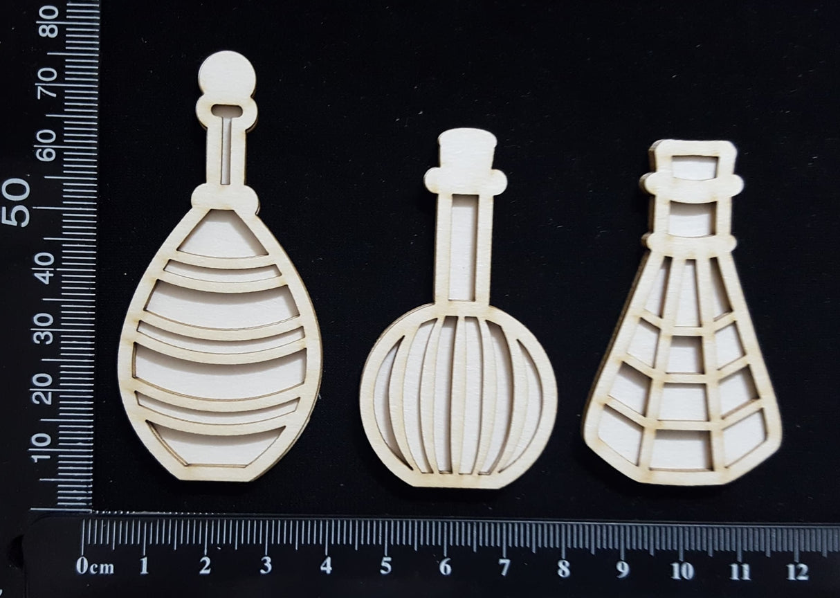 Bottle Set - D - Small - Layering Set - White Chipboard