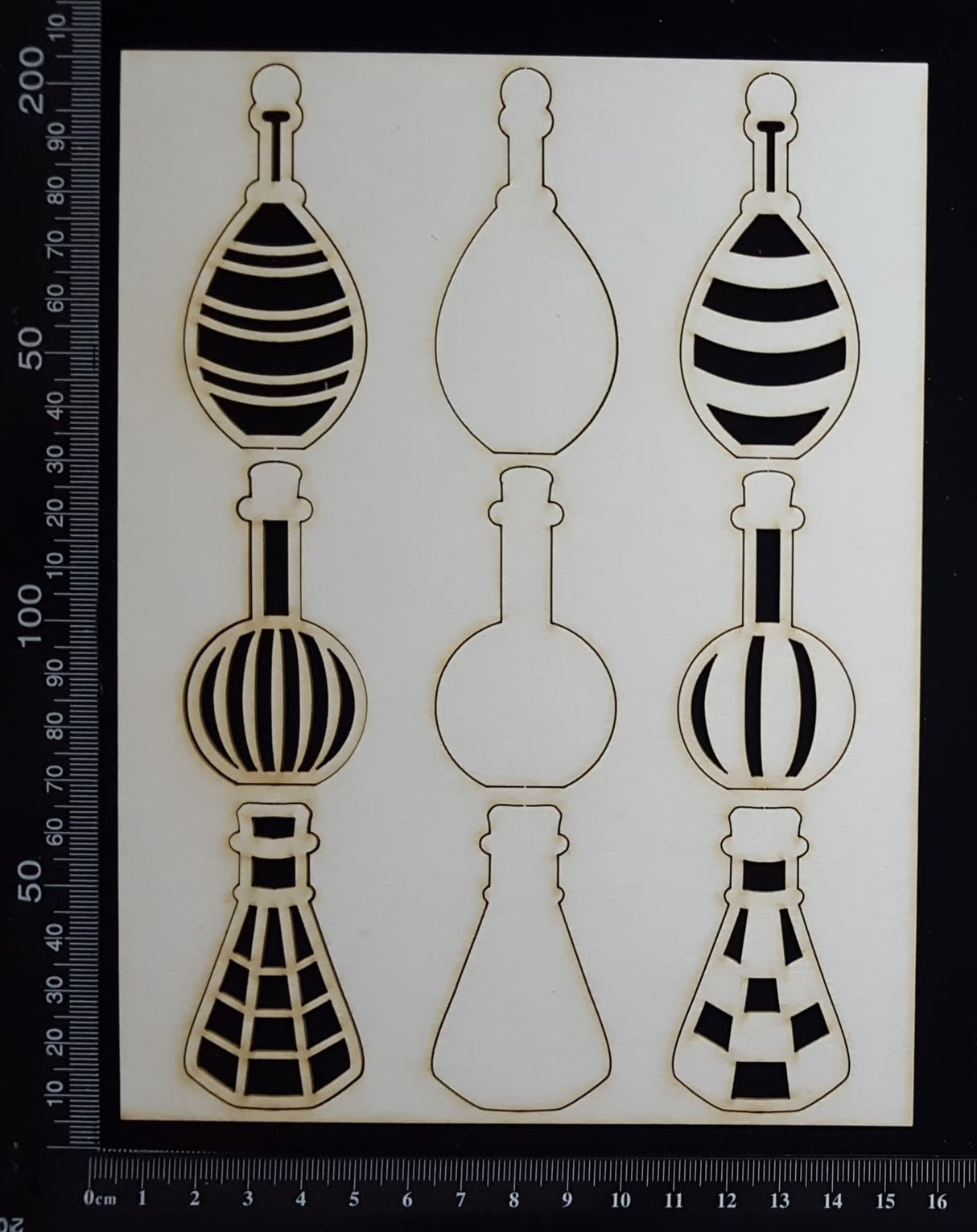 Bottle Set - D - Small - Layering Set - White Chipboard