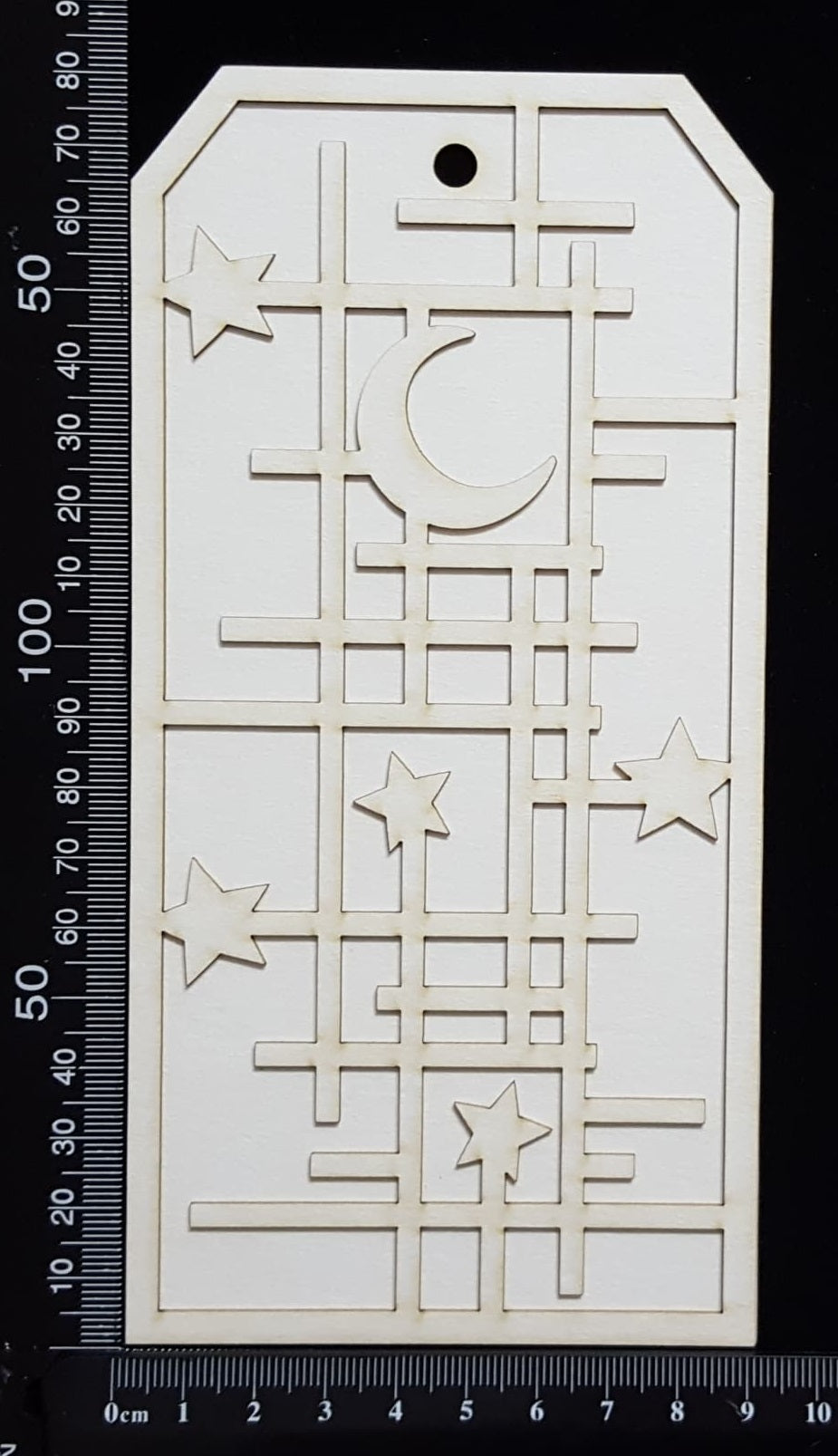Layered Tag - Celestial Mesh - Large - A - White Chipboard