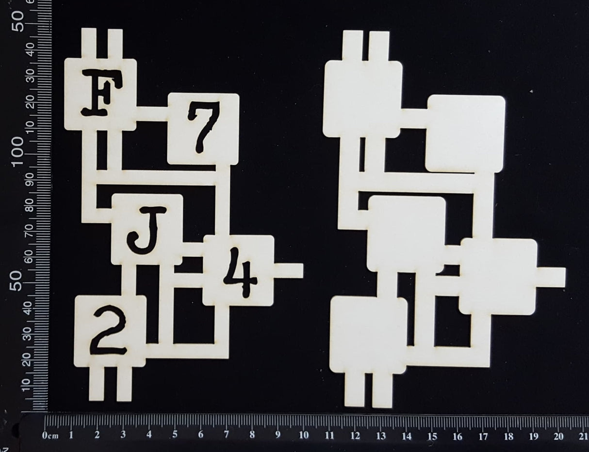 Circuit Fragment - AA - Large - Layering Set - White Chipboard