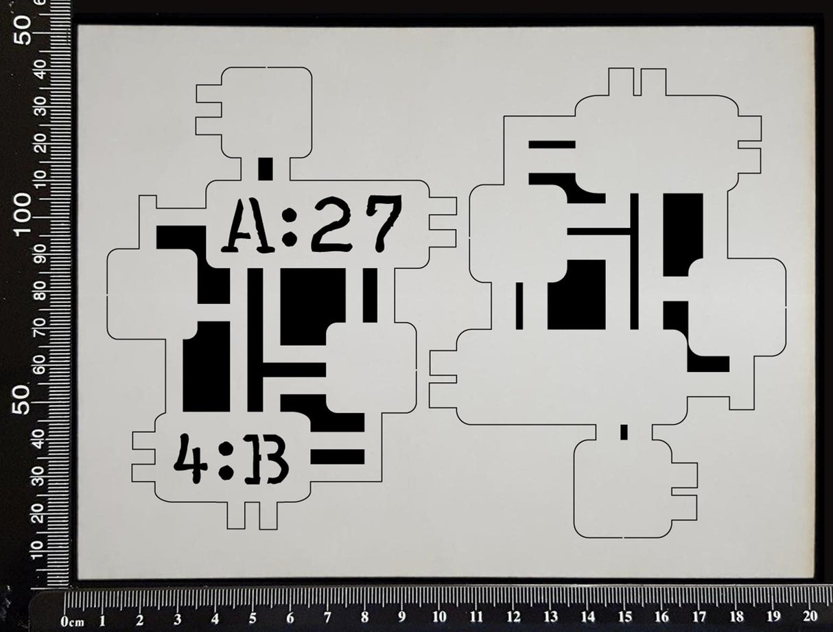 Circuit Fragment - BA - Large - Layering Set - White Chipboard