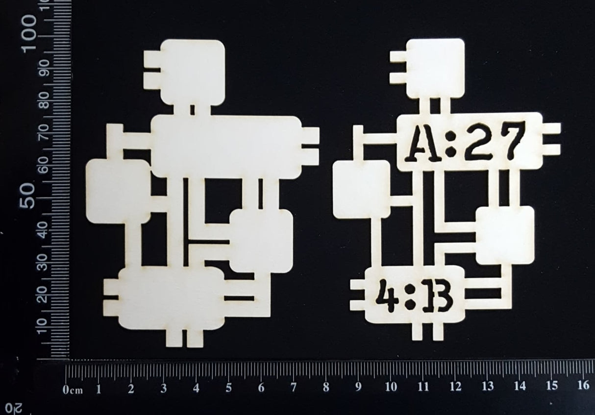 Circuit Fragment - D - Medium - Layering Set - White Chipboard