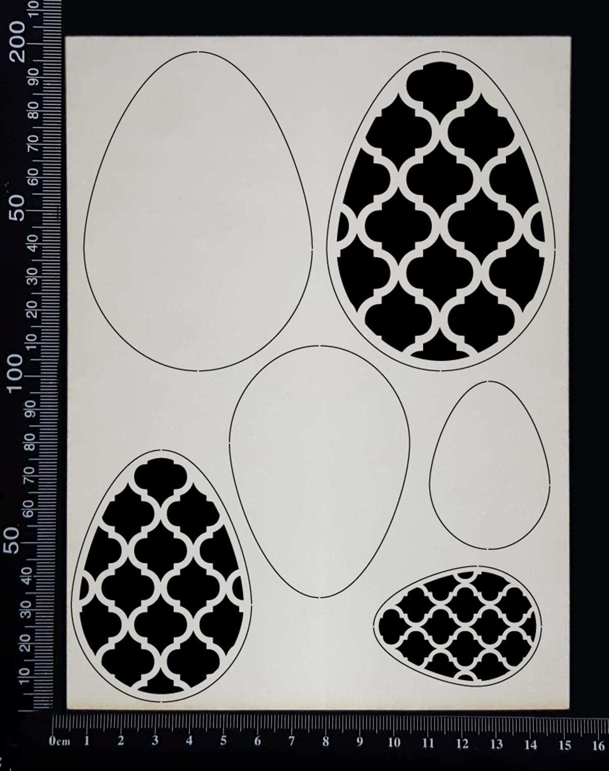 Layered Easter Eggs Set - BA - White Chipboard