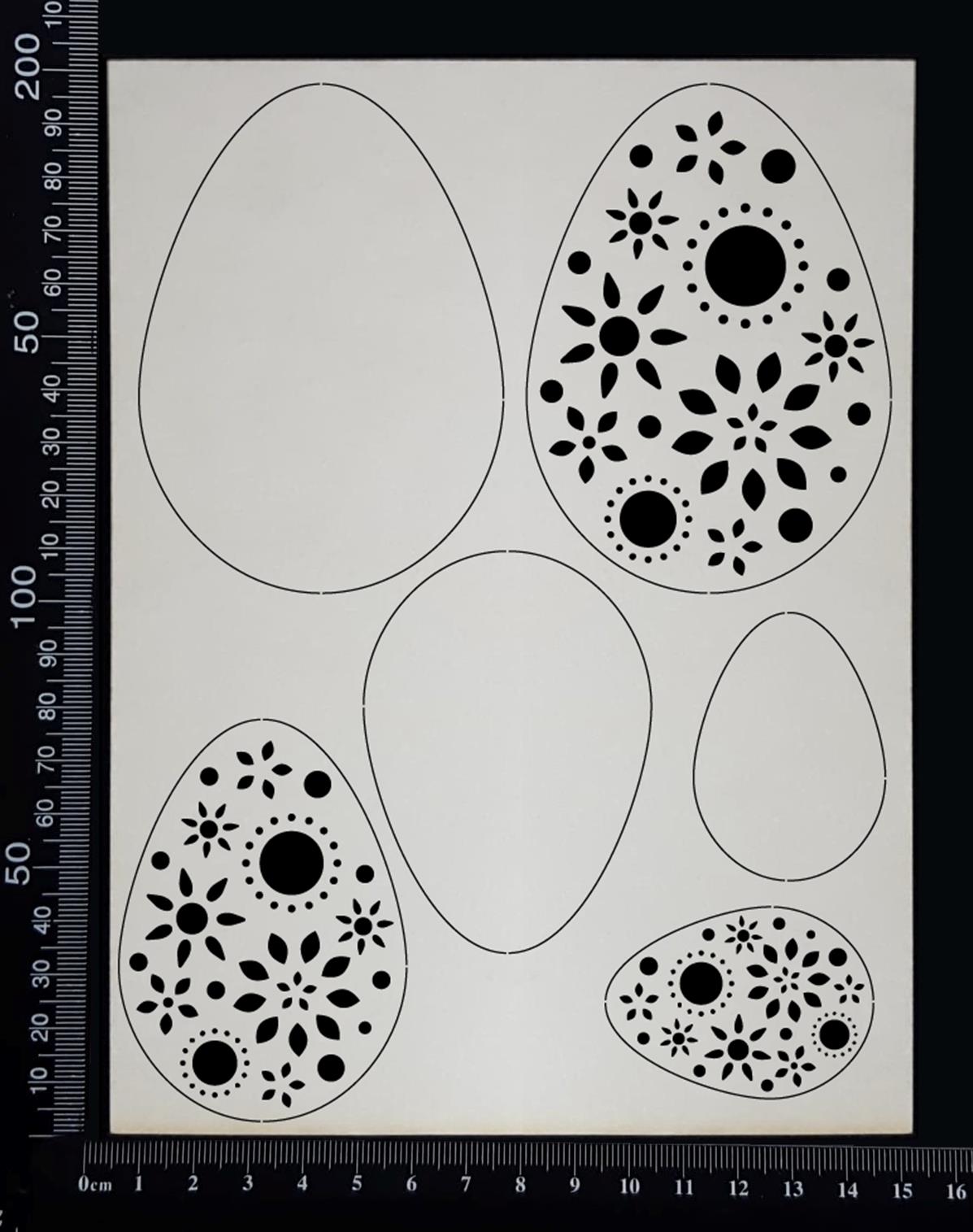 Layered Easter Eggs Set - CA - White Chipboard