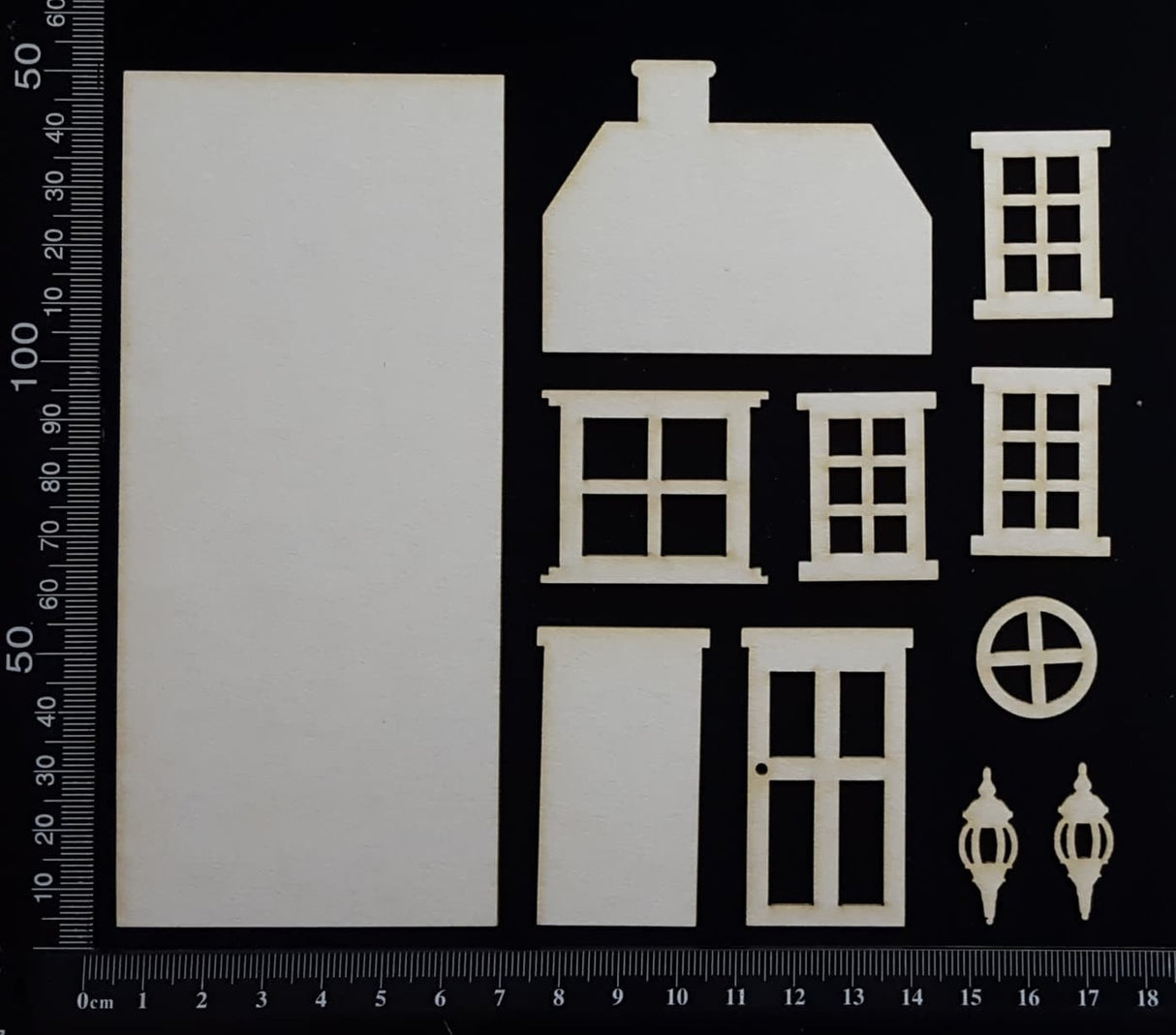 Layered House Set - B - Large - White Chipboard