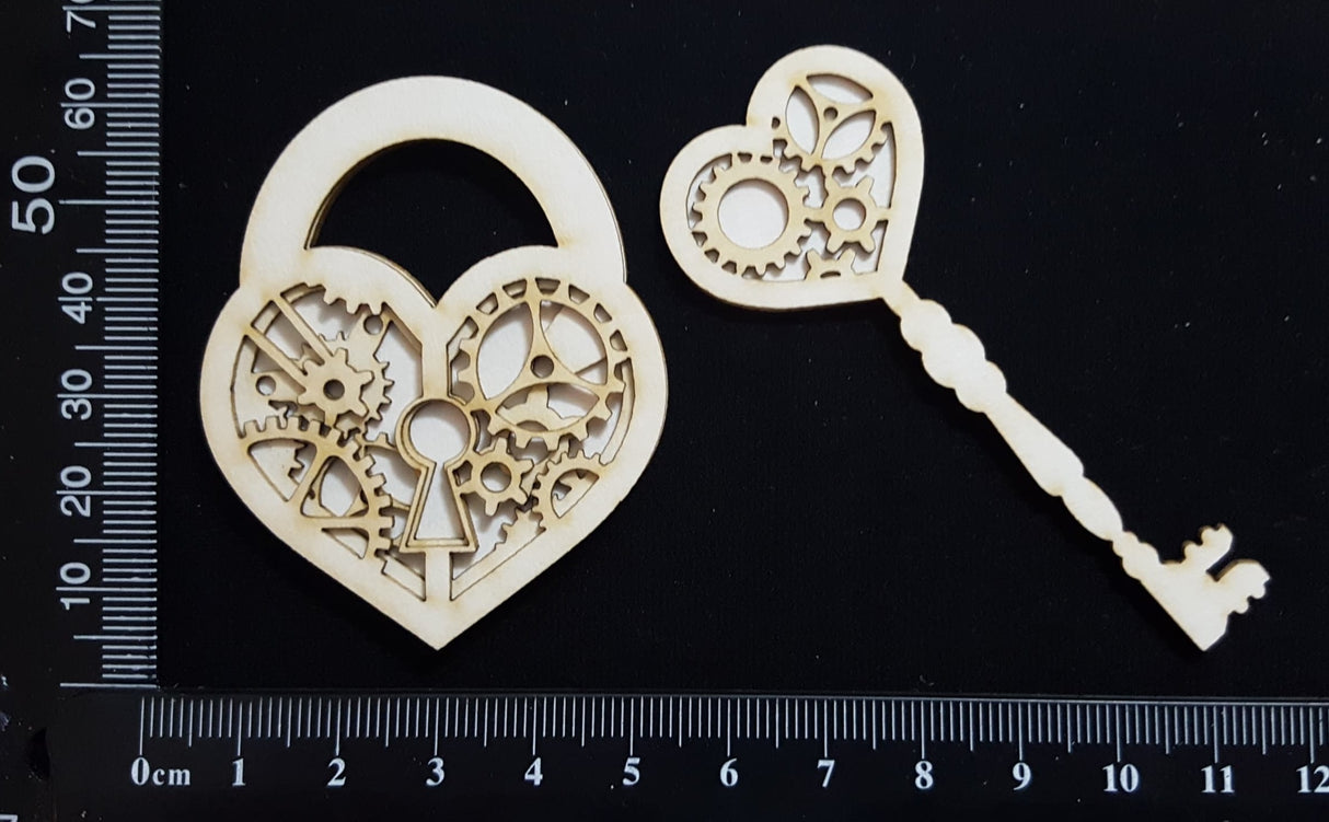 Lock and Key - A - Layering Set - White Chipboard