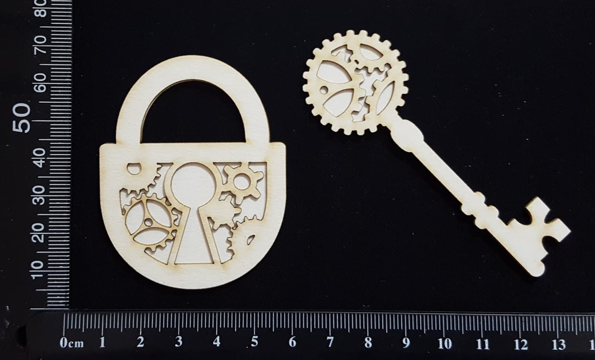 Lock and Key - B - Layering Set - White Chipboard