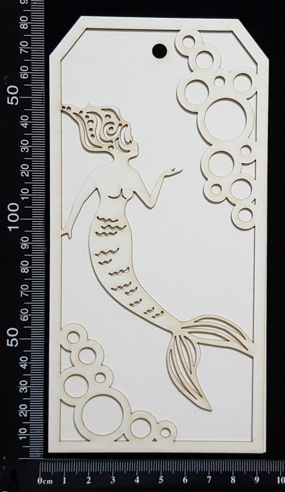 Layered Tag - Mermaid - Large - A - White Chipboard