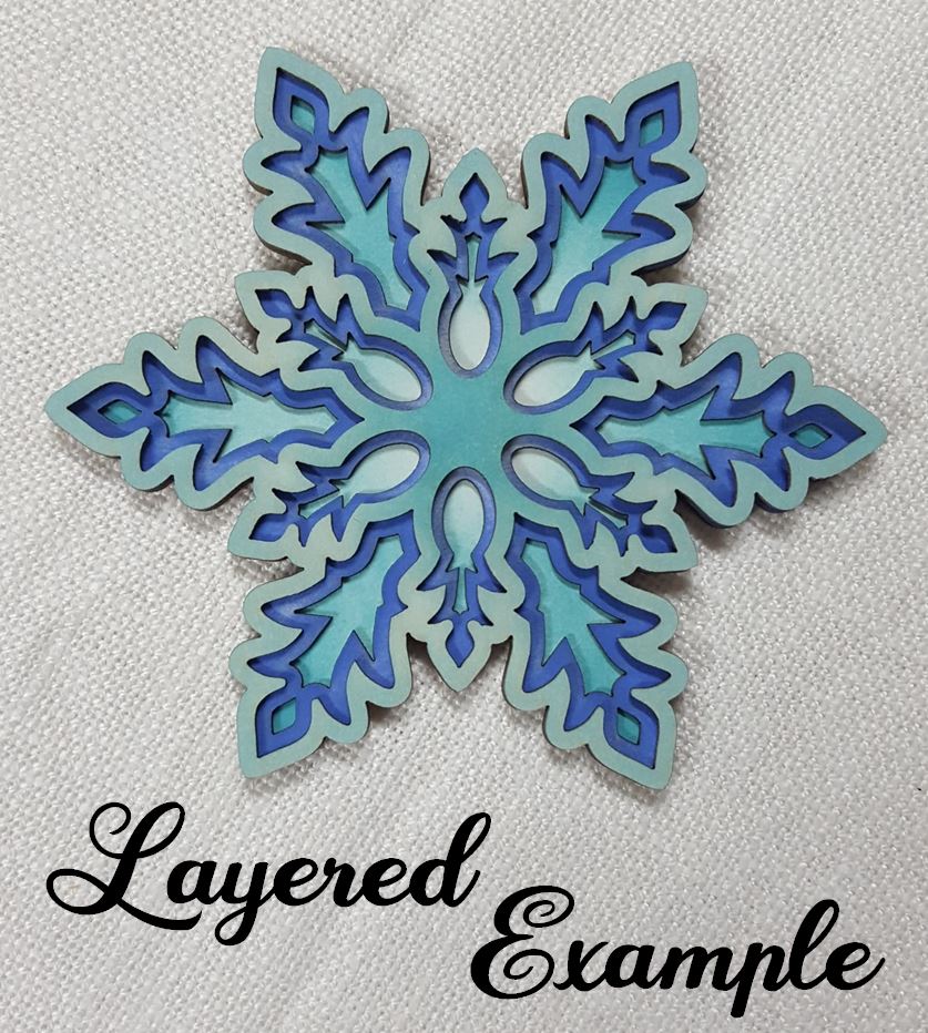 Layered Snowflake Set - G - White Chipboard