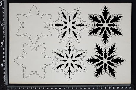 Layered Snowflake Set - H - White Chipboard