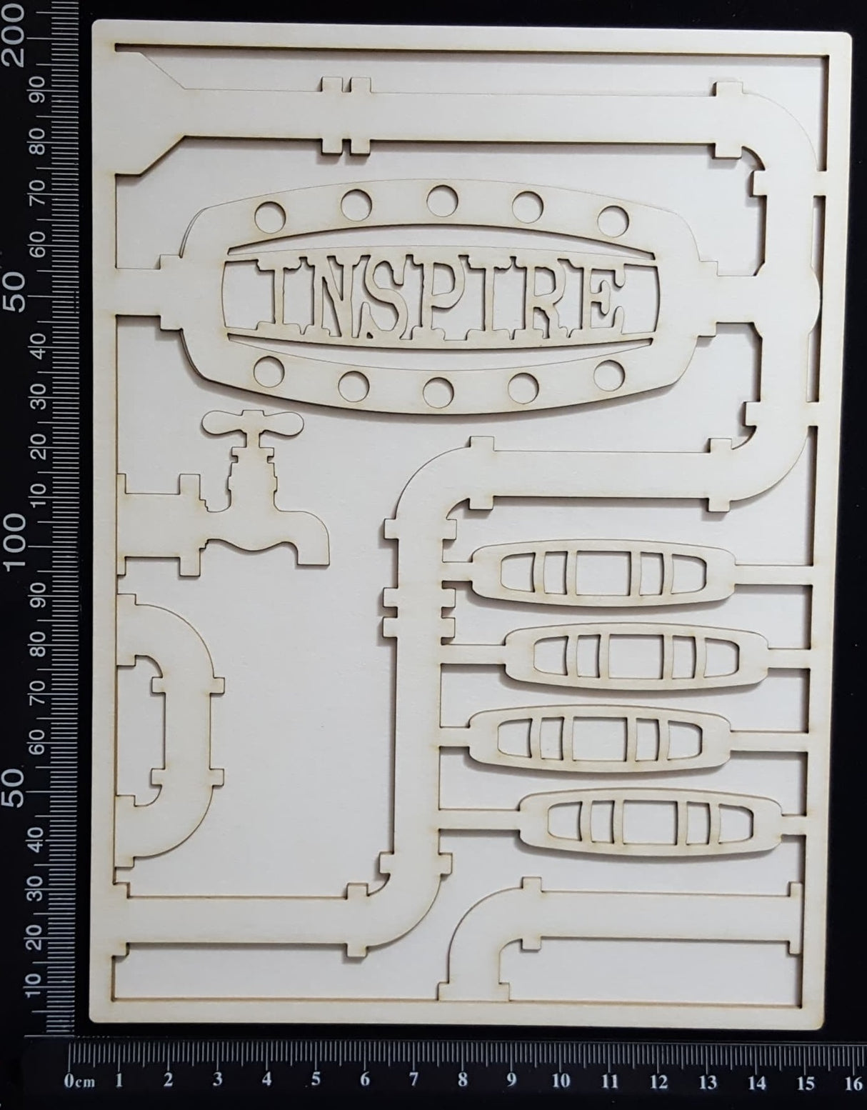 Steampunk Journal Panel - BH - Inspire - Large - Layering Set - White Chipboard