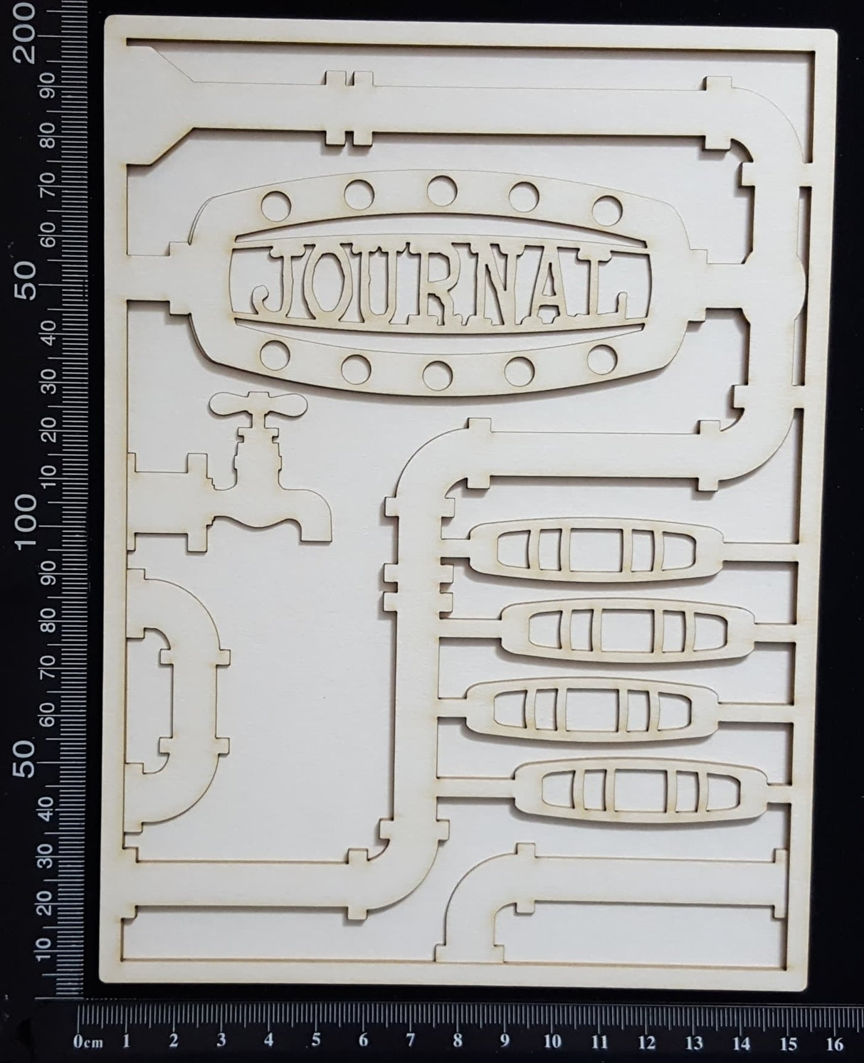 Steampunk Journal Panel - BI - Journal - Large - Layering Set - White Chipboard