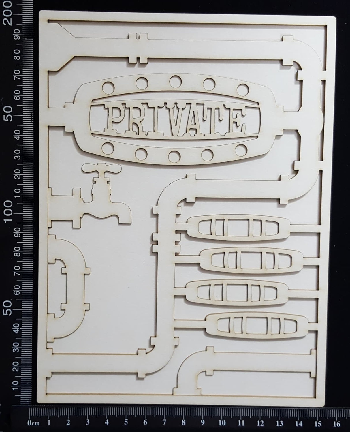 Steampunk Journal Panel - BM - Private - Large - Layering Set - White Chipboard