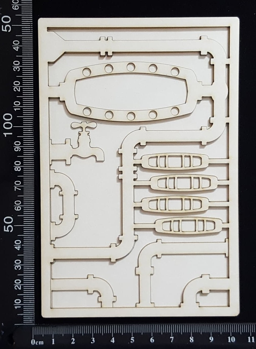 Steampunk Journal Panel - AC - Blank - Small - Layering Set - White Chipboard