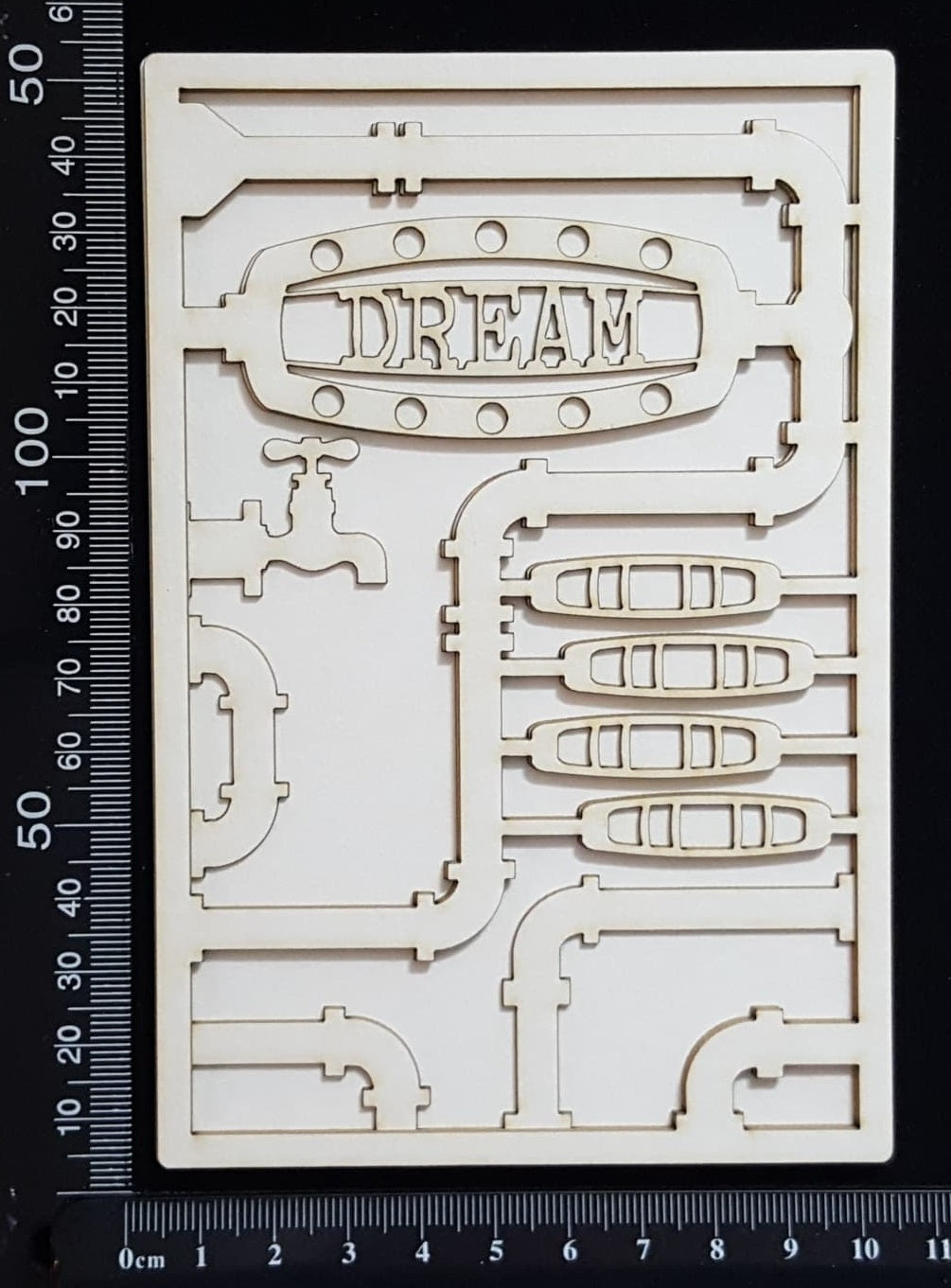 Steampunk Journal Panel - AF - Dream - Small - Layering Set - White Chipboard