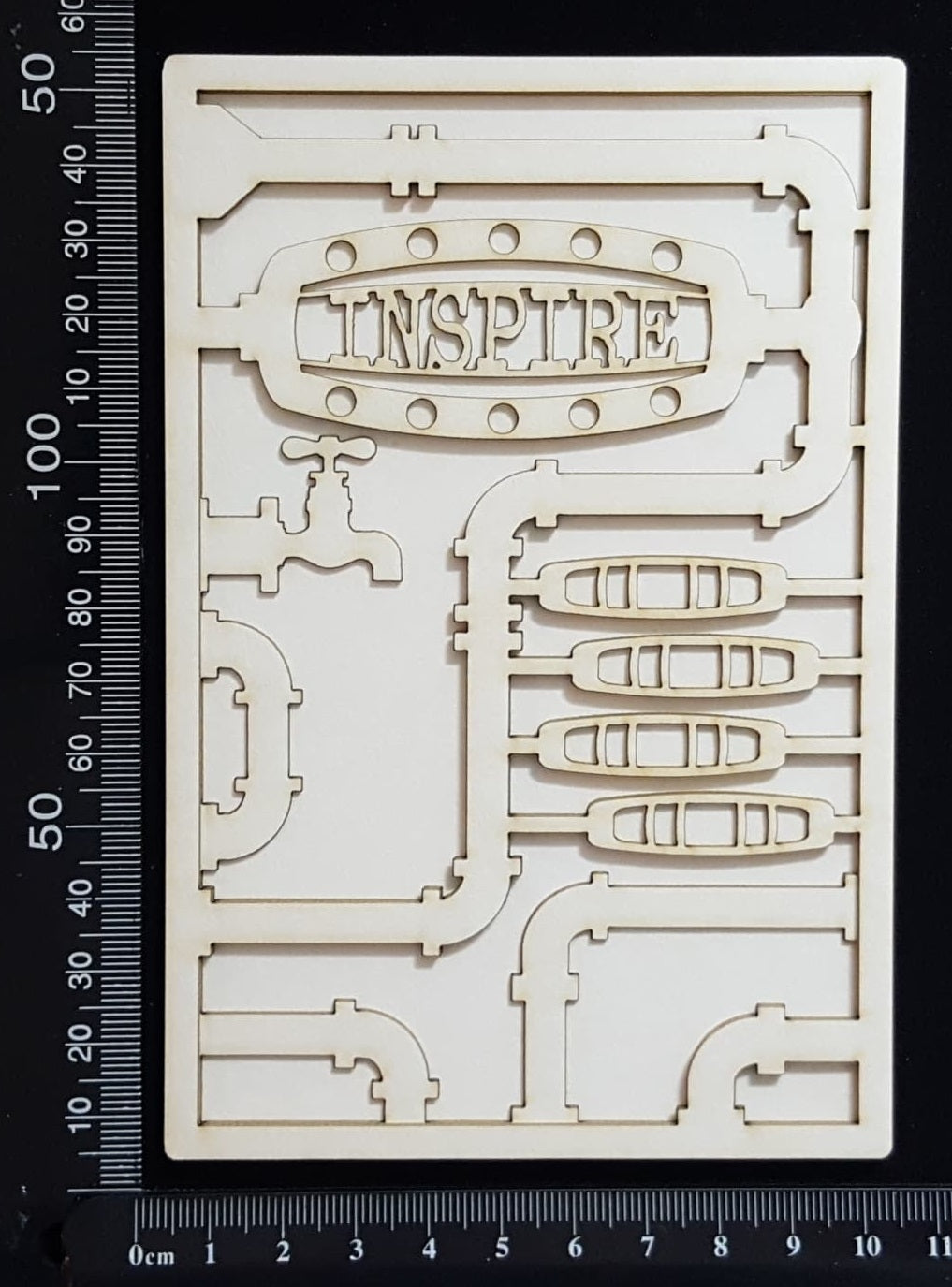 Steampunk Journal Panel - AH - Inspire - Small - Layering Set - White Chipboard