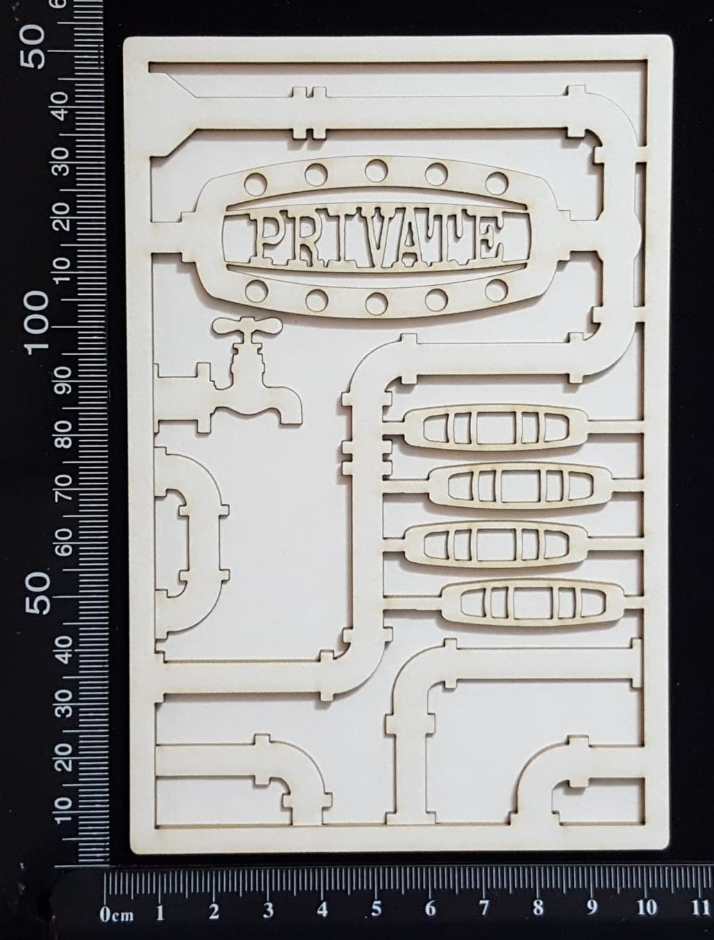 Steampunk Journal Panel - AM - Private - Small - Layering Set - White Chipboard
