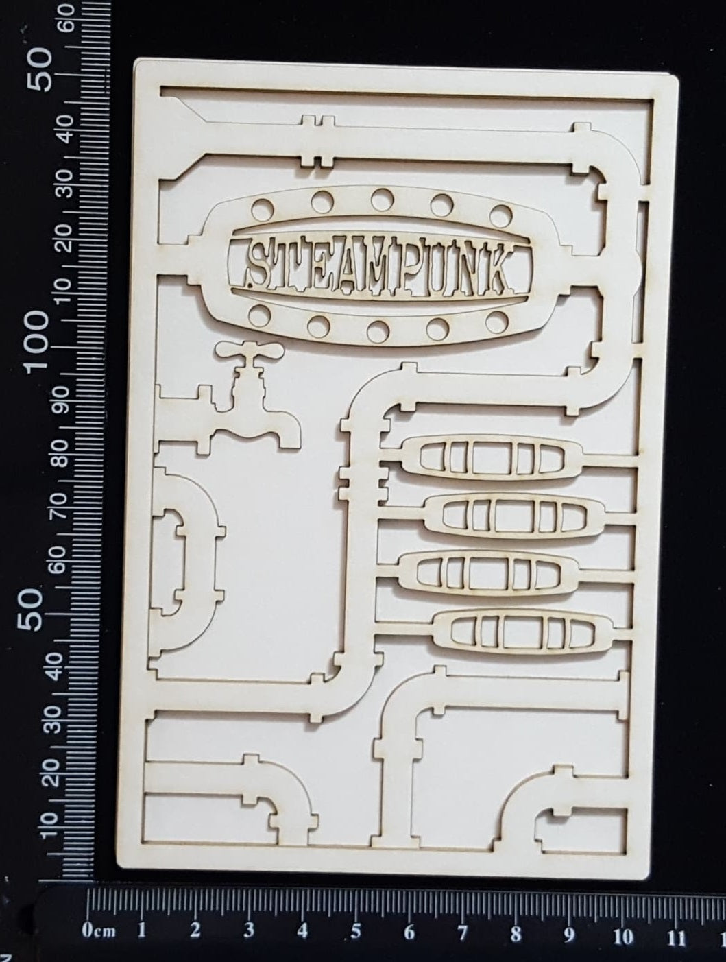 Steampunk Journal Panel - AN - Steampunk - Small - Layering Set - White Chipboard