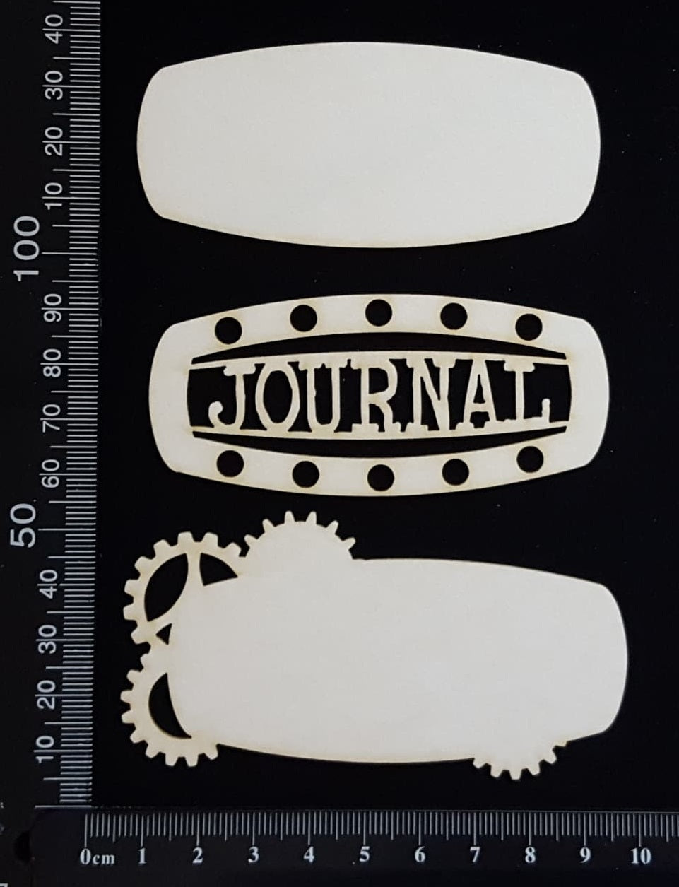Steampunk Title Plate - EH - Journal - Layering Set - White Chipboard