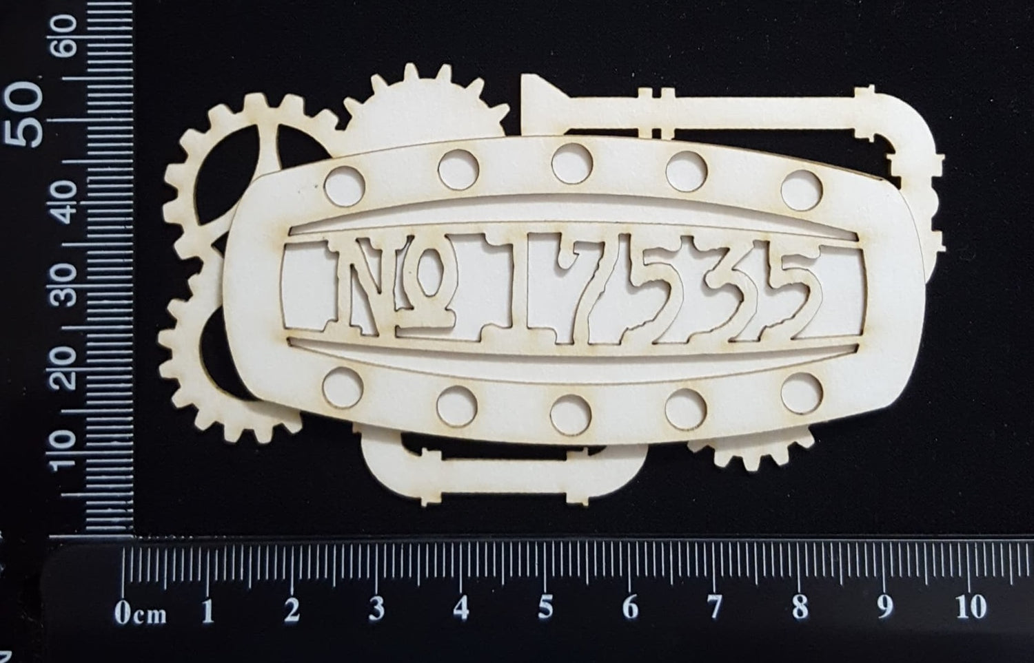 Steampunk Title Plate - EK - No 17535 - Layering Set - White Chipboard