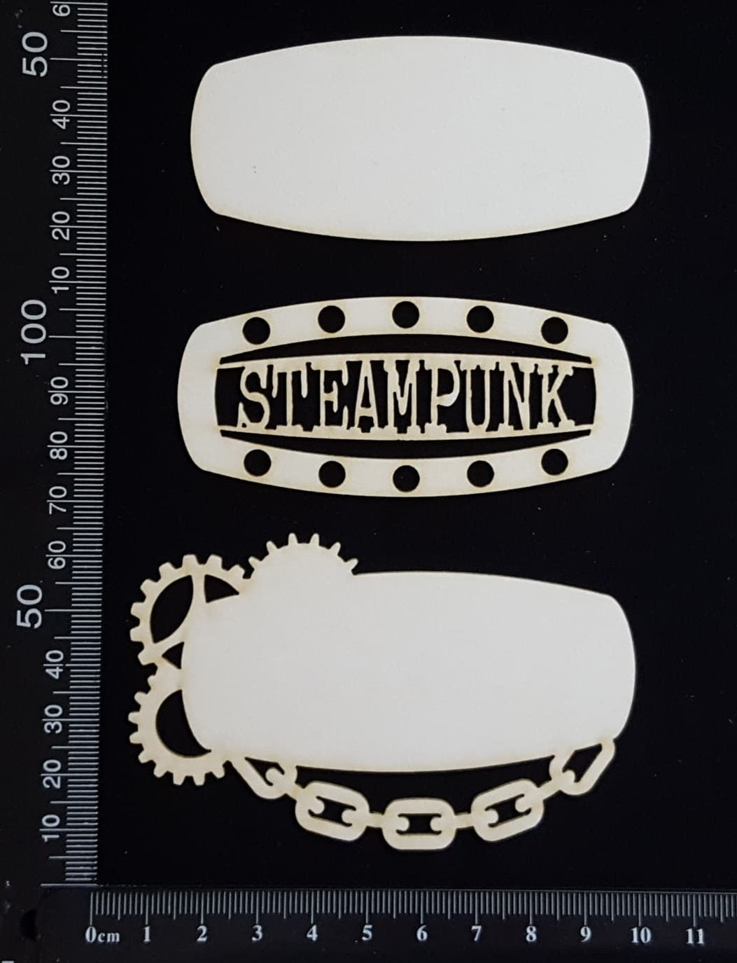 Steampunk Title Plate - EM - Steampunk - Layering Set - White Chipboard
