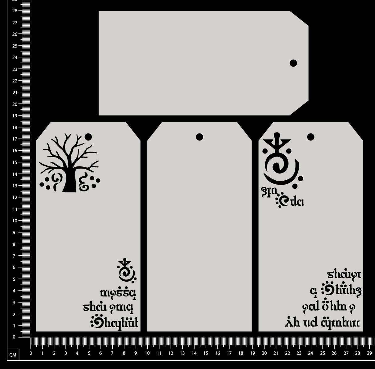 Layering Tags - Elvish - Large - White Chipboard