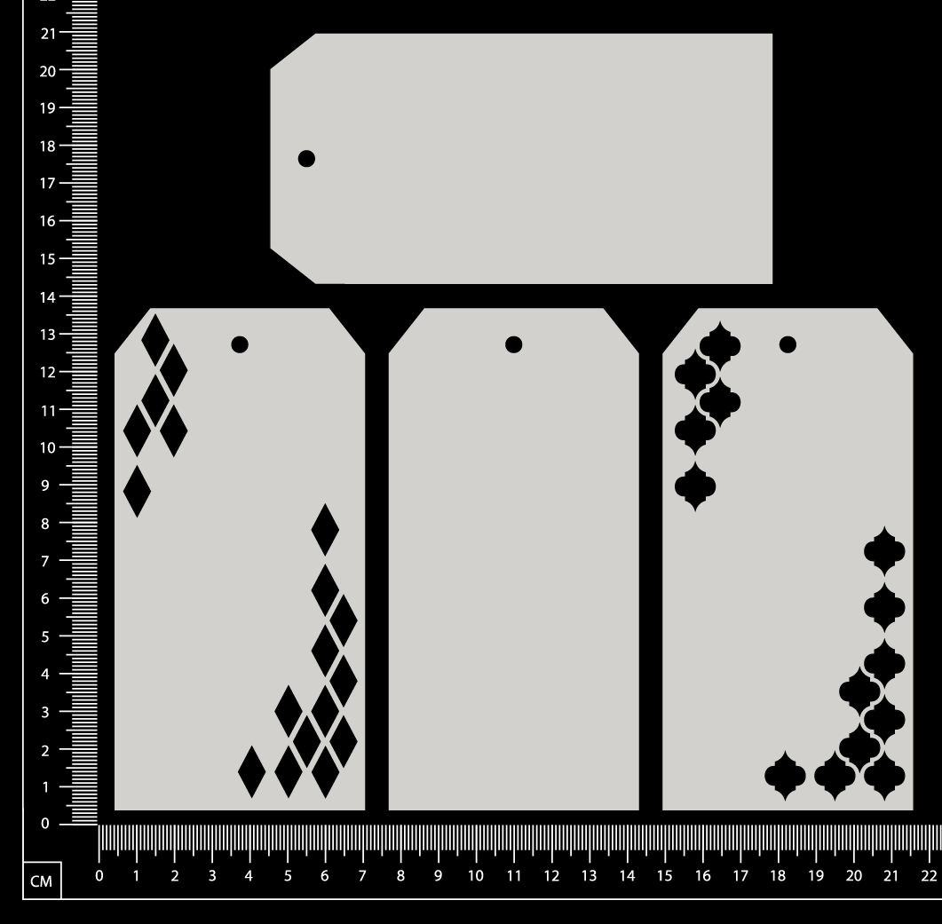 Layering Tags - Lattice - White Chipboard