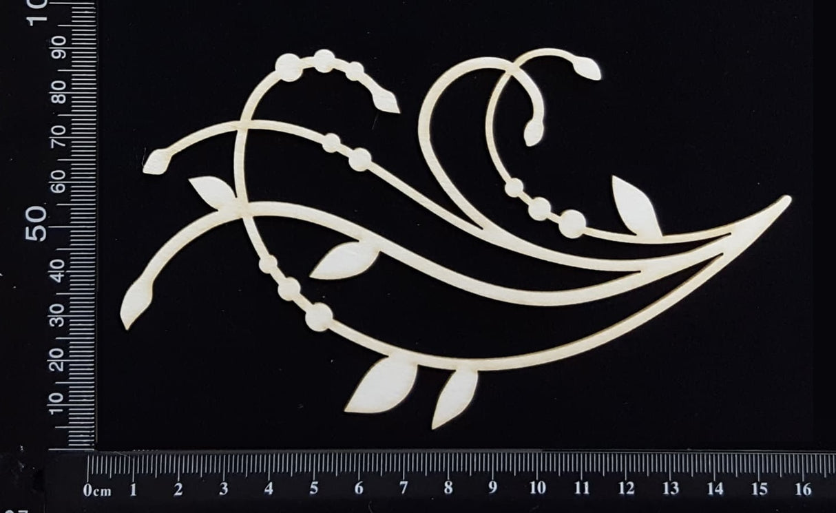 Leaf Flourish - A - White Chipboard