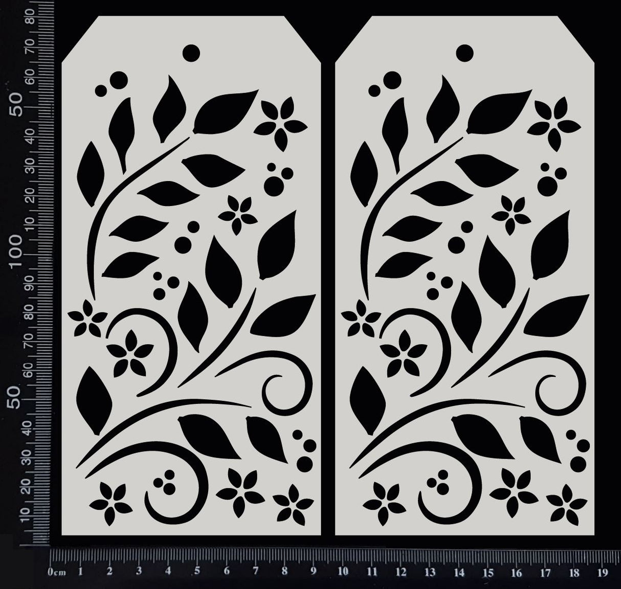 Leaves and Curls Tags Set - AC - Large - White Chipboard