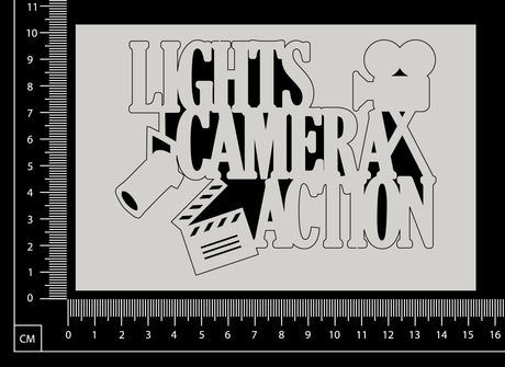 Lights Camera Action - A - White Chipboard