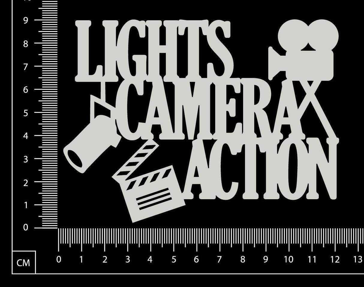 Lights Camera Action - A - White Chipboard