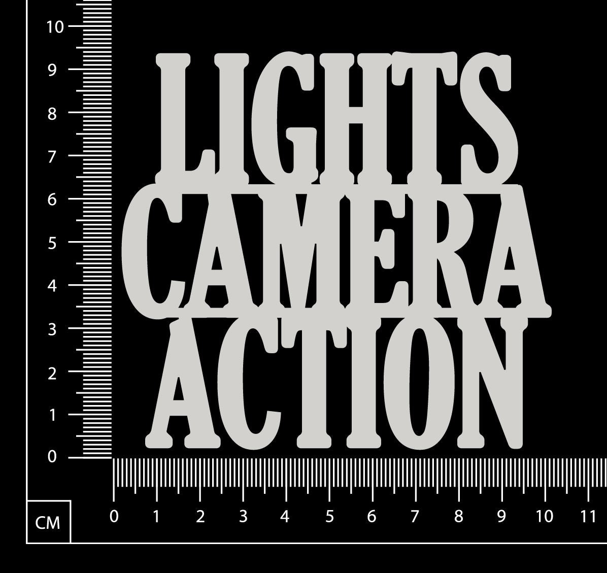 Lights Camera Action - B - White Chipboard