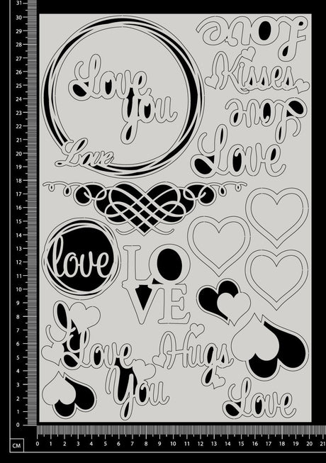 Love Elements - Set A - White Chipboard