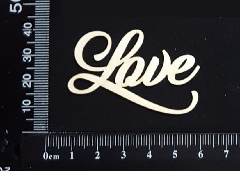 Sandscript Word - Love  - White Chipboard