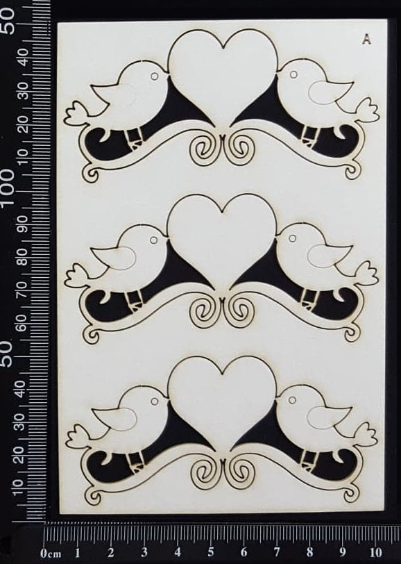 Lovebirds Set - A - White Chipboard
