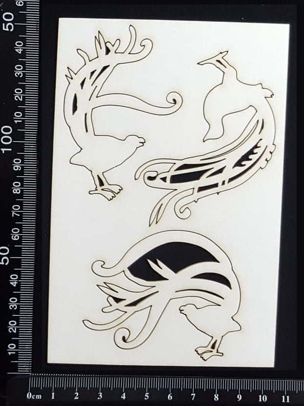 Lyrebirds Set - White Chipboard