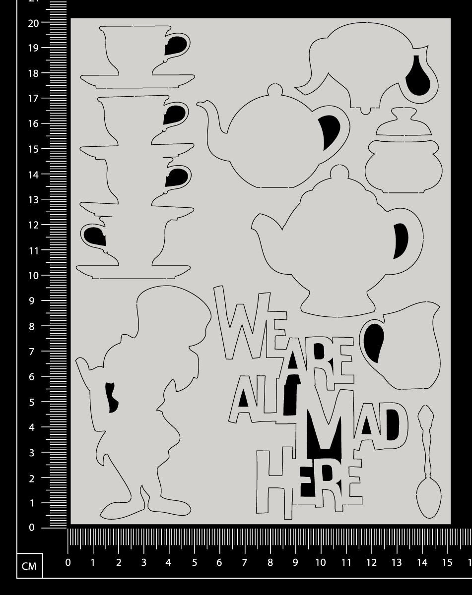 Mad Hatter Set - Small - White Chipboard