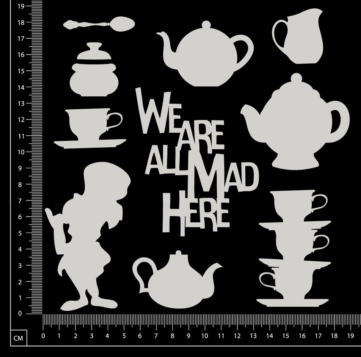 Mad Hatter Set - Small - White Chipboard