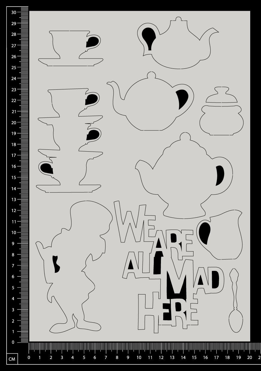 Mad Hatter Set - Large - White Chipboard