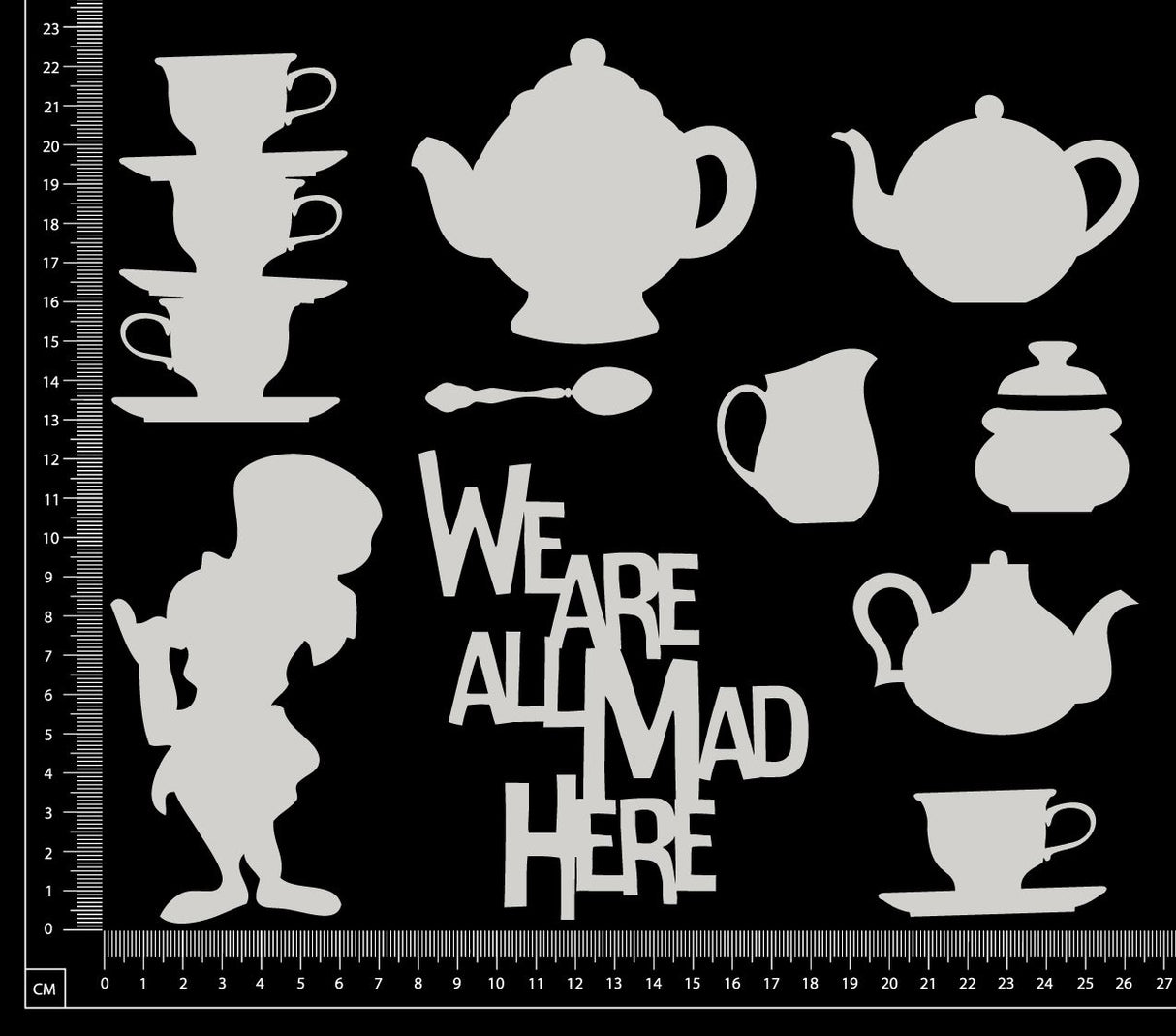 Mad Hatter Set - Large - White Chipboard