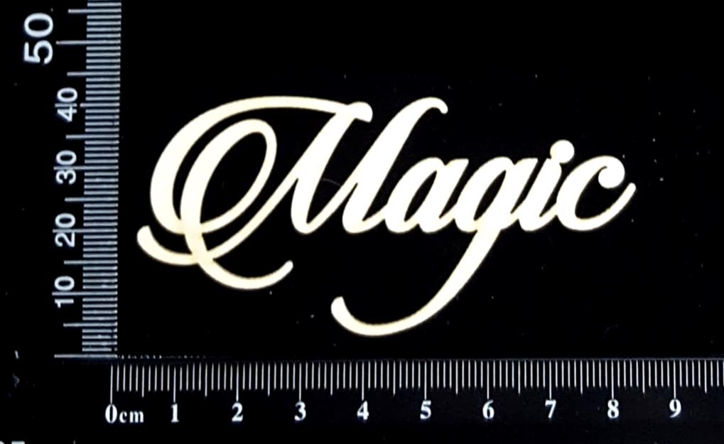 Sandscript Word - Magic  - White Chipboard