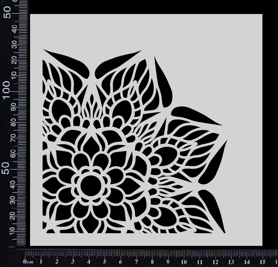 Mandala Corner - Stencil - 150mm x 150mm