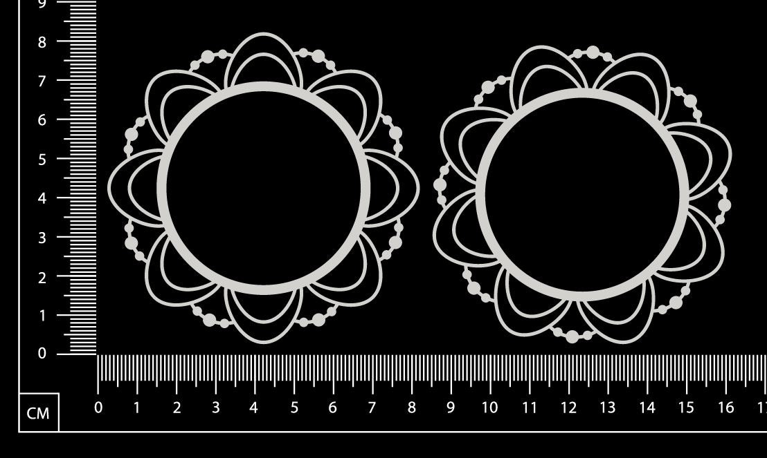 Mandala Frame - D - Small - Set of 2 - White Chipboard
