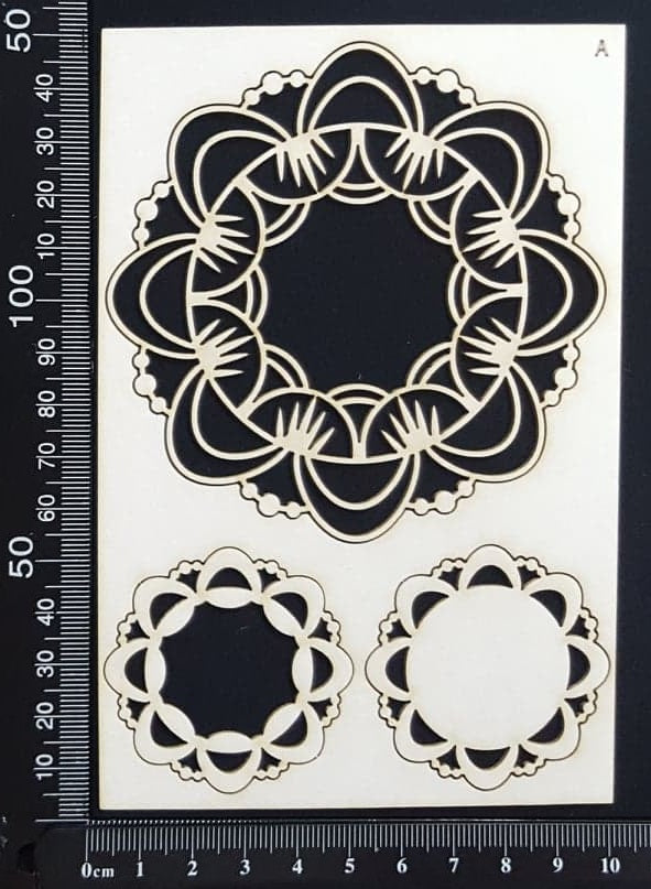 Mandala Set - A - White Chipboard